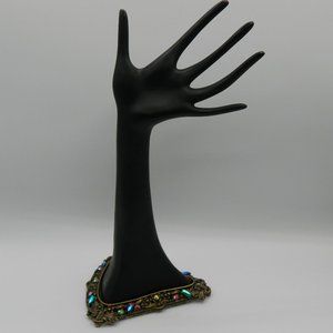 Jewelry Display Hand Black with Jeweled Metallic Base by Sweet Romance USA